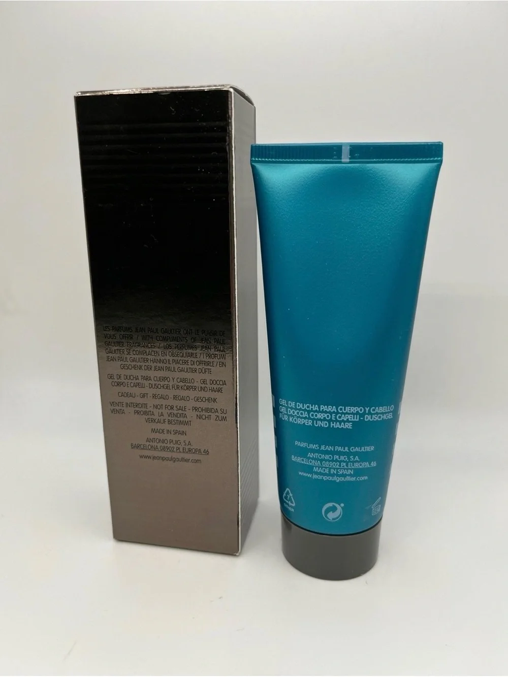 Jean Paul Gaultier Le Male Shower Gel - Teal Tube with Silver Box